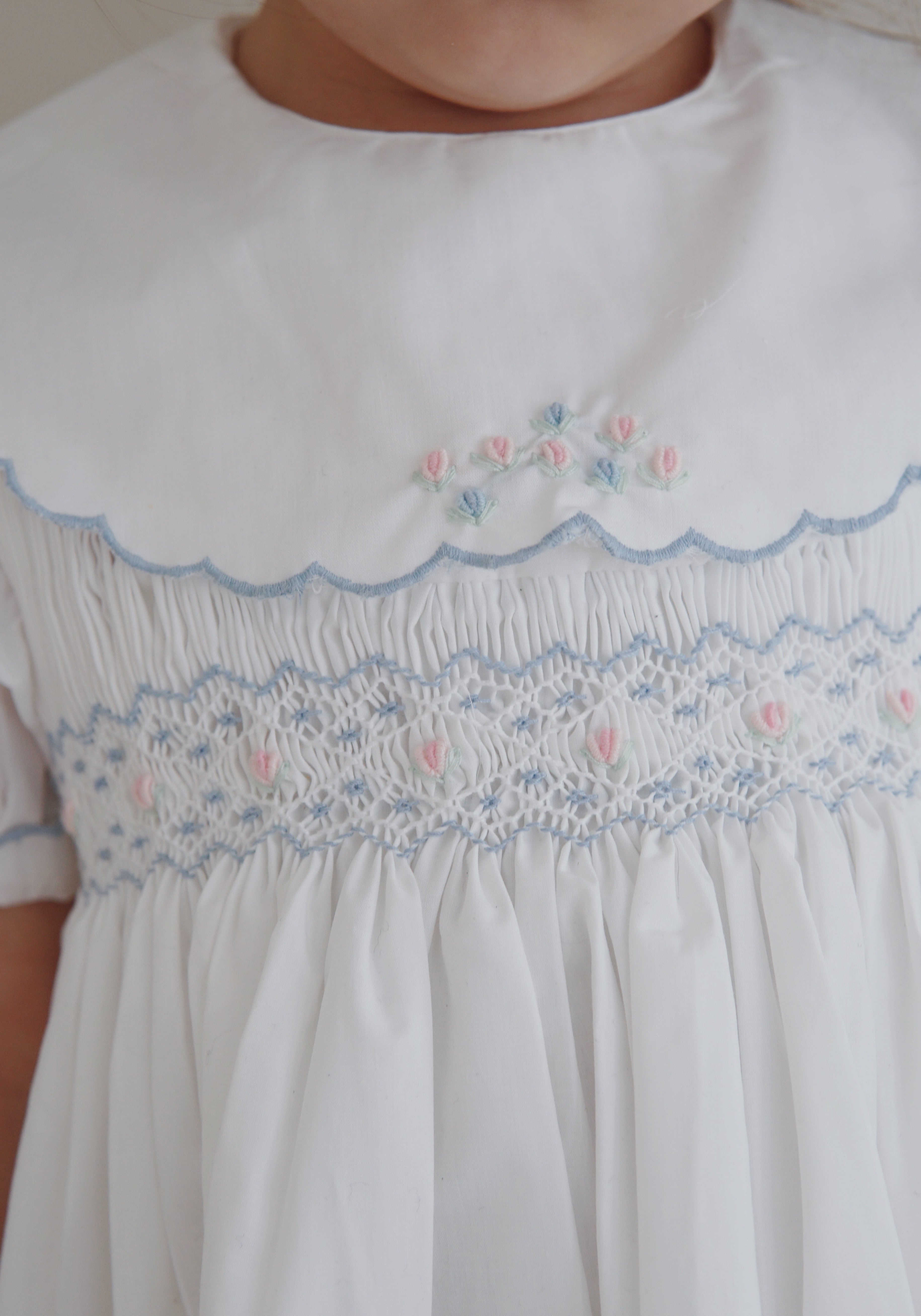 Cotton Smocked Dress - Classic White Bobbi Balloon Cotton Smocked Dress - Classic White Bobbi Balloon