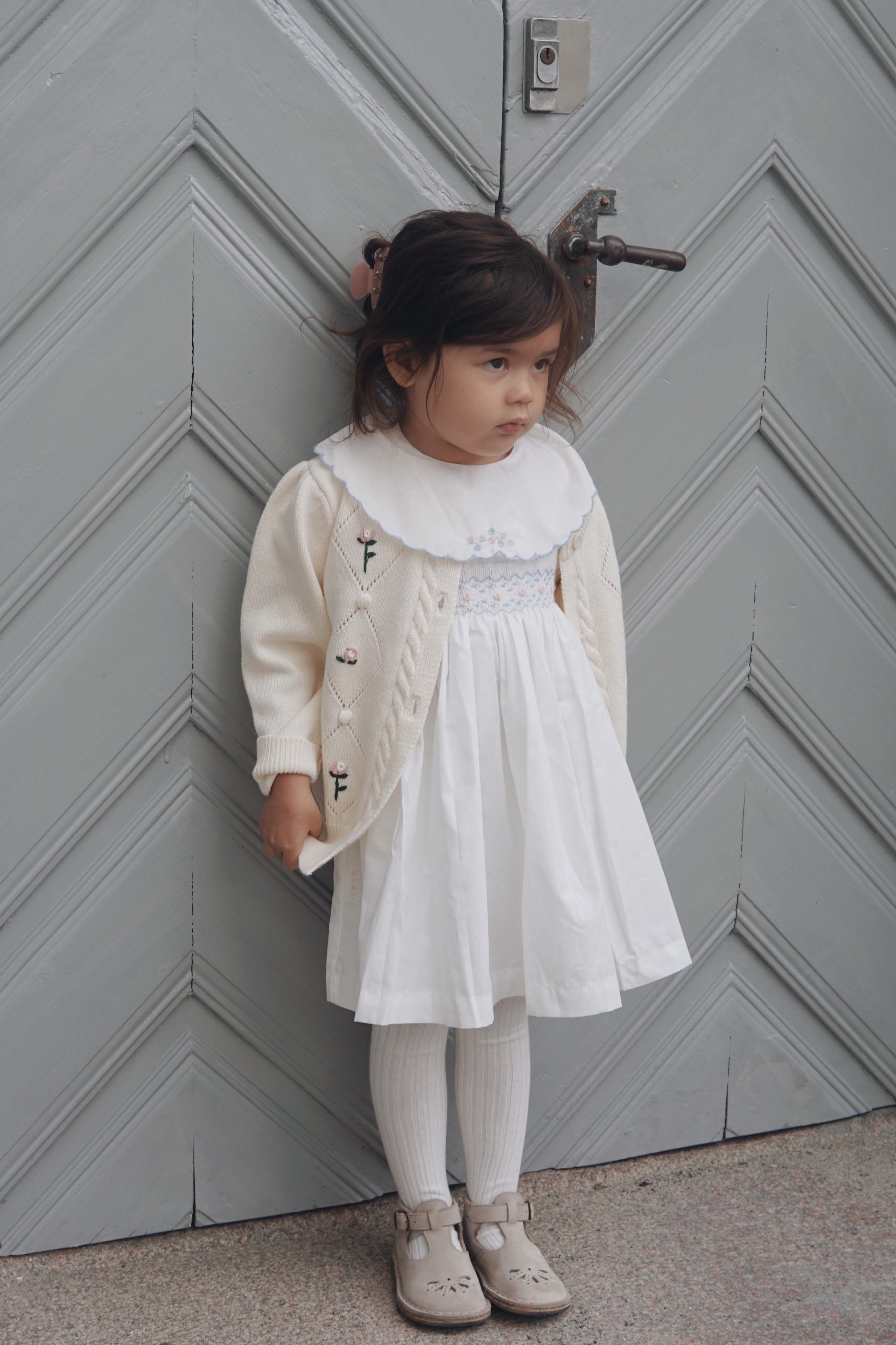 Cotton Smocked Dress - Classic White Bobbi Balloon Cotton Smocked Dress - Classic White Bobbi Balloon